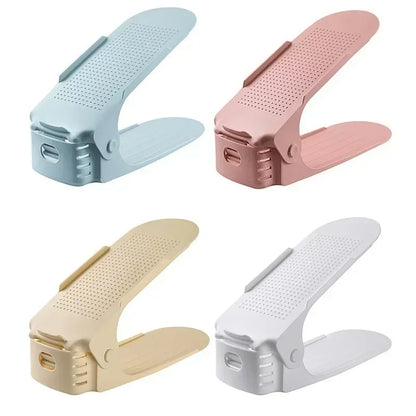 New 10Pcs Shoe Stacker Adjustable Shoe Slots Organizer Shoes Slots Space Saver Double Deck Rack Holder For Closet Organization