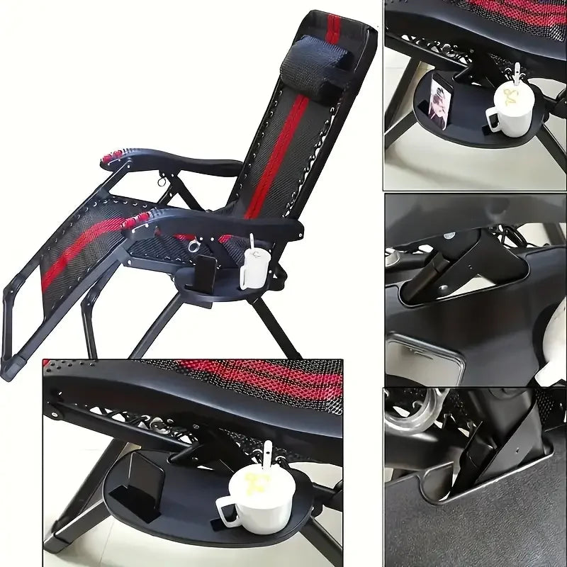 Beach Folding Leisure Lounger Bottle Cup Holder Folding Chair Side Table Attachment Fishing Chair Storage Tray Home Accessories