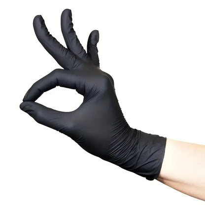 100 PCS Practical Kitchen Gift for Valentine's, Black Nitrile Gloves. 25x13cm, Durable, Multipurpose, Thoughtful