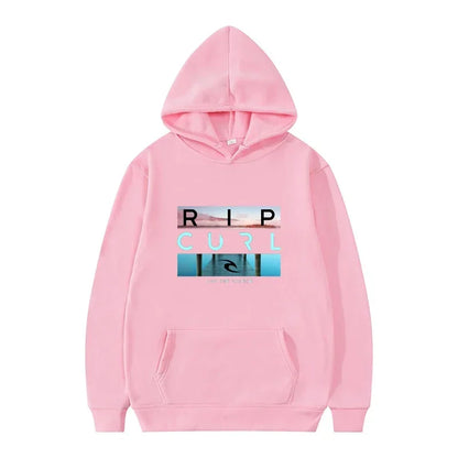 Men's hooded black casual street style sports shirt  suitable for surfing enthusiasts and fashion enthusiasts