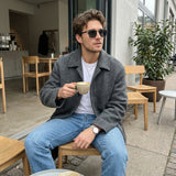 Thin Metal-Frame Square Sunglasses — view 3