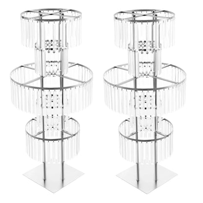 5 Tiers Wedding Centerpieces Flower Stand, 110cm Acrylic Crystal Flower Vase Rack Floor Table Decor Display Holder, Gold/Silver