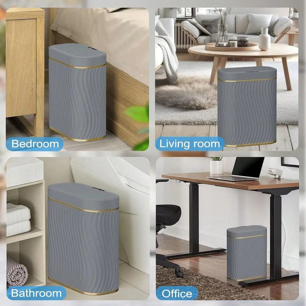 2.6 Gallon Smart Small Trash Can, Smart PopUp Lid Kitchen Trash Can, Bathroom, Kitchen, Bedroom, Powder Room, Craft Room, Offic