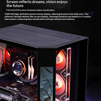 WJCOOLMAN Dreamer PLUS Secondary screen PC case with full side sea view room 360 water cooler Computer case gabinetes gamer