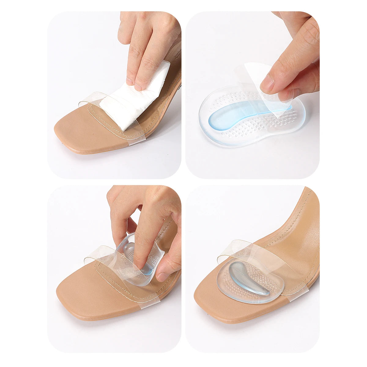 Thickened Half A yard Pad High Heels Insole Forefoot Pad Silicone Forefoot Pad Ladies Sandal Anti-skid Pad Anti-pain