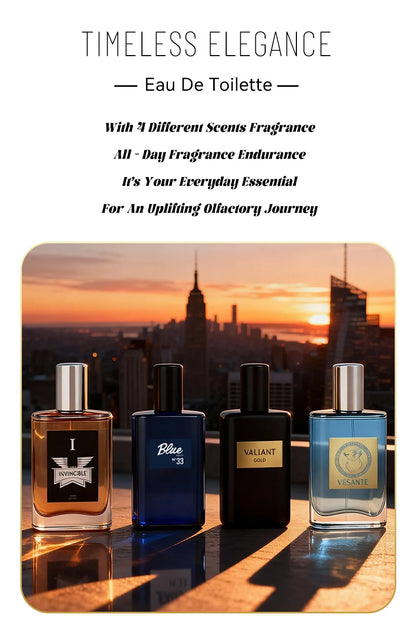 4-Piece men's Perfume Gift Set (0.68oz Each ) - 4Long-Lasting Fruity aroma & Fresh Scents, The Perfect Holiday, Date & Party Gif