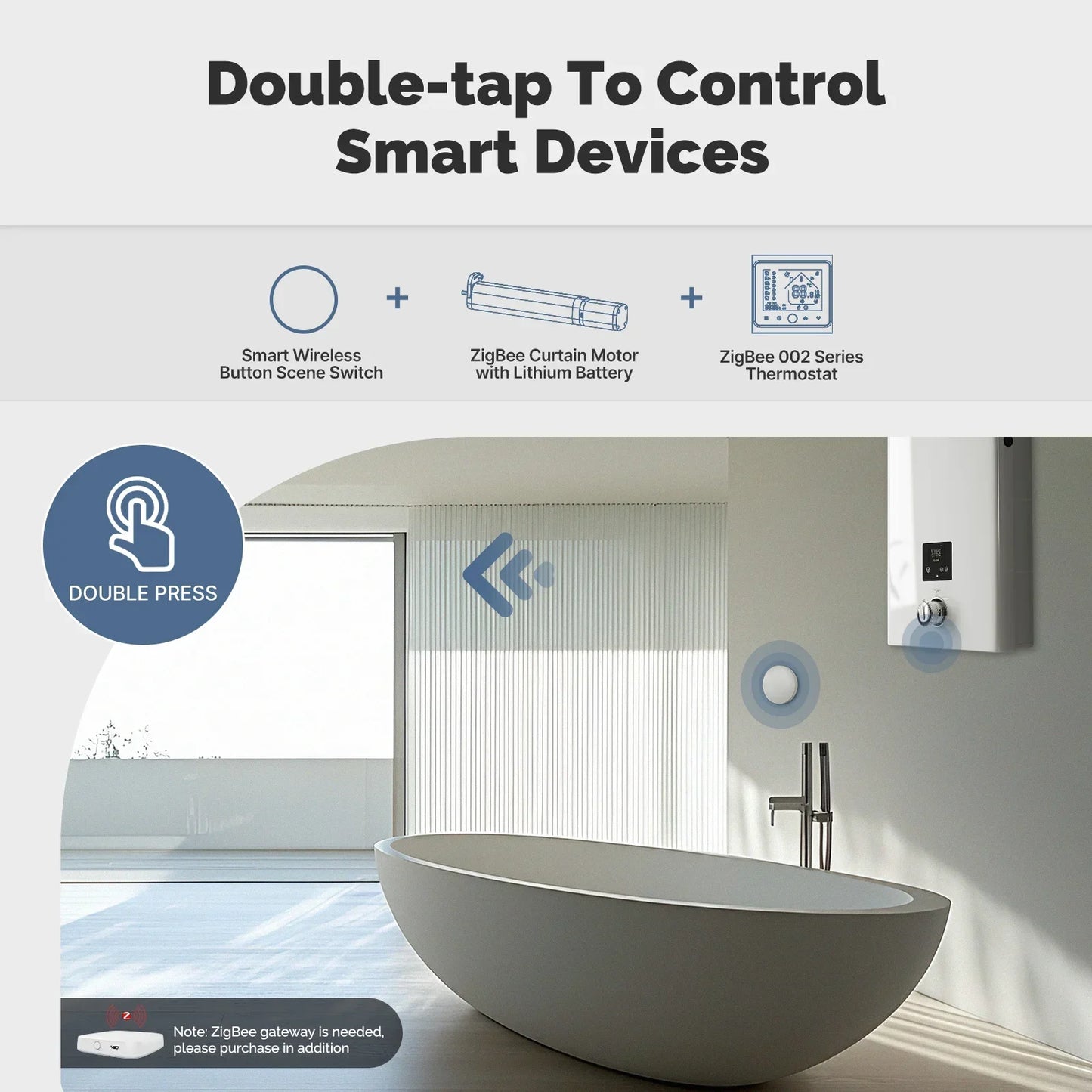 MOES ZigBee Smart Wireless Button Scene Switch Tuya BatteryPowered Mobile Setting Multi-scene Linkage Wireless Remote Controller