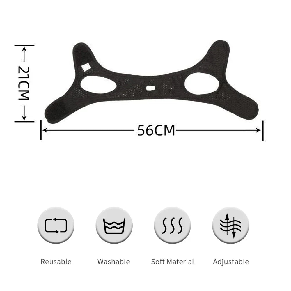 Tcare Anti Snoring Chin Strap Best Stop Snoring Device, Adjustable Snore Reduction Belt Sleep Aids Chin Strips Belt for Unisex
