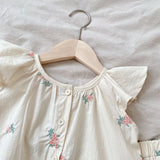 Girls' Floral Flutter-Sleeve Top & Shorts Set — view 3