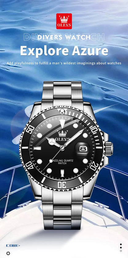 OLEVS Watches 5885 Mens Watch Original High Quality Quartz Watch Waterproof Luminous Calendar  Watches For Men Box Gifts Reloj