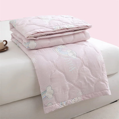 Washed cotton summer quilt skin-friendly grinding summer cool quilt printing student dormitory air conditioner quilt edredones colchas para niñas