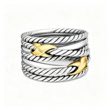 Double-X Crossover Statement Ring — product image
