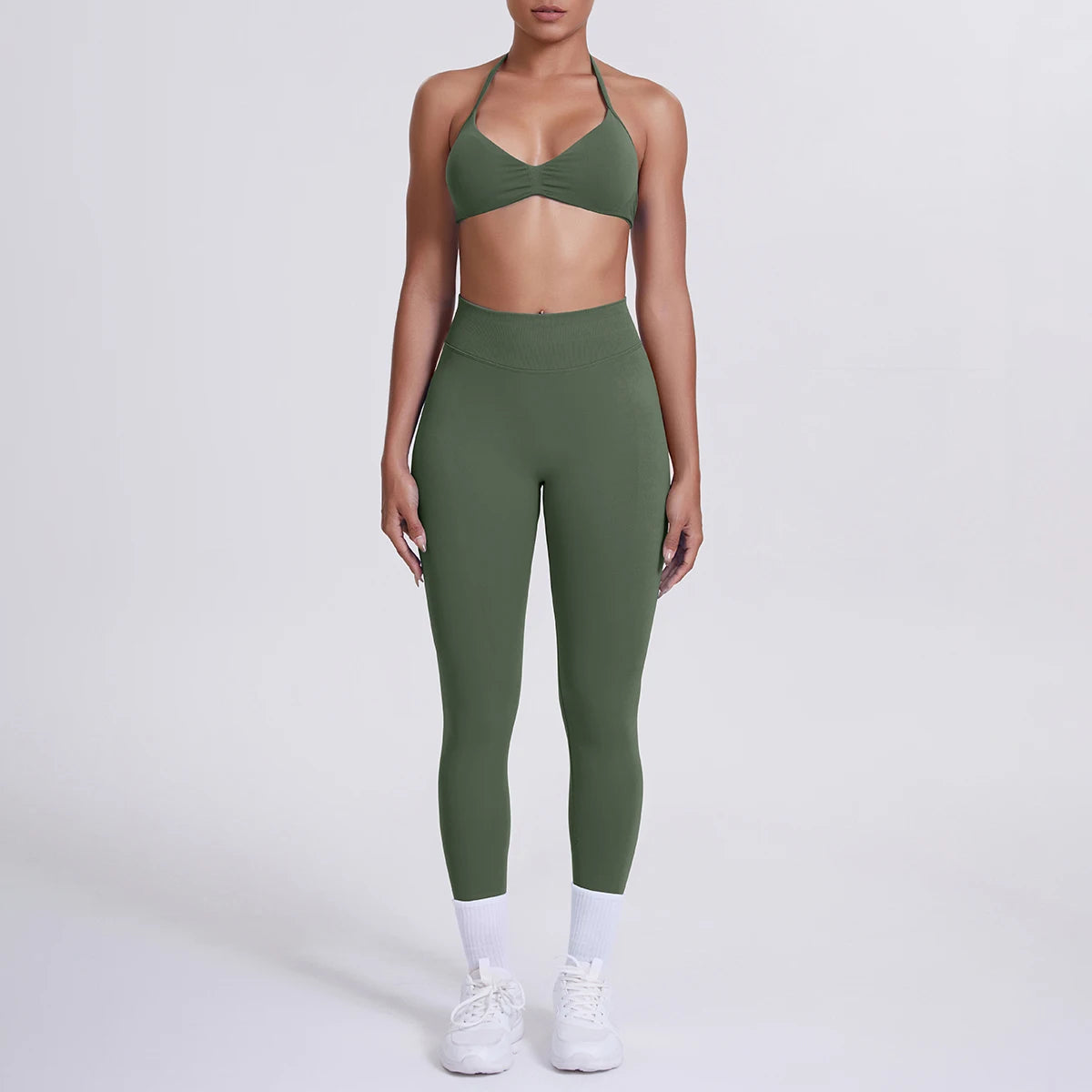 Women 2pcs Patchwork Sport Yoga Suit Training Sleeveless Sport Gym Tops Tummy Control Slimming Booty Leggings Yoga Suit Sports