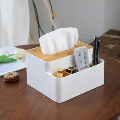 Multi-Function Remote Control Organizer Box for TV Air Conditioner Kitchen Desktop Storage Holder with Compartment