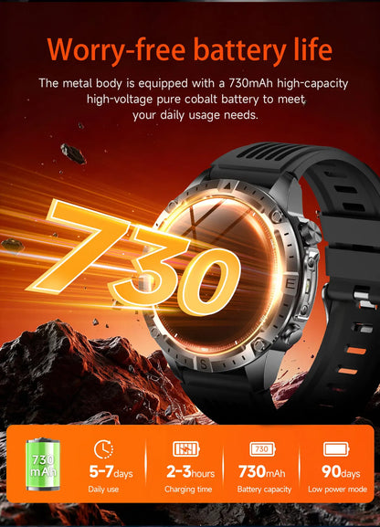 2026 Offline Map New Smart Watch 3ATM Waterproof GPS Navigation Compass Altimeter Flashlight Men 170+ Sports Bracelet Men Women