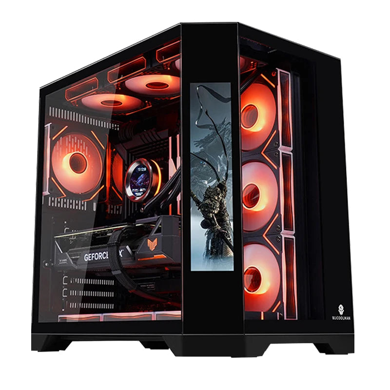 WJCOOLMAN Dreamer PLUS Secondary screen PC case with full side sea view room 360 water cooler Computer case gabinetes gamer
