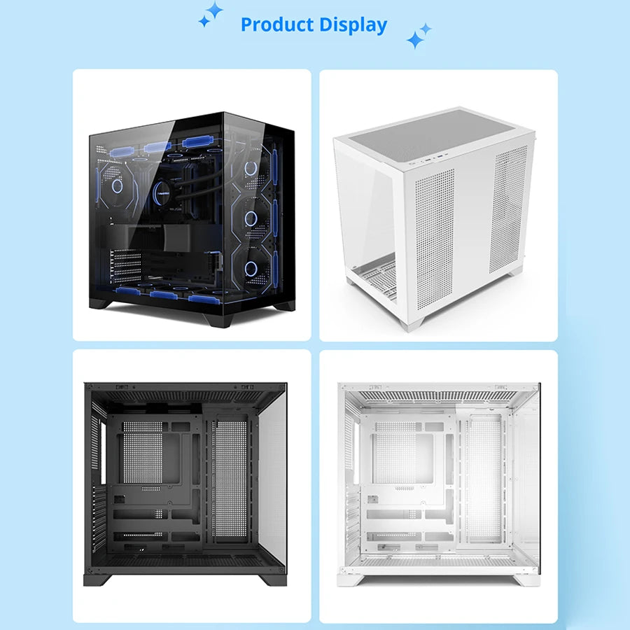 Power train Dreamland PRO PC gaming case ATX MATX ITX motherboard 360water-cooled Sea view room Double-sided glass computer case