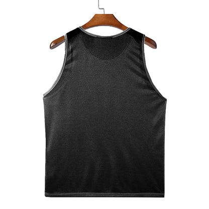 Summer Men's Luxury Knit Fashion Transparet Tank Tops O Neck Sleeveless Mesh Sexy Solid Color Vest Breathable Party Men Clothing