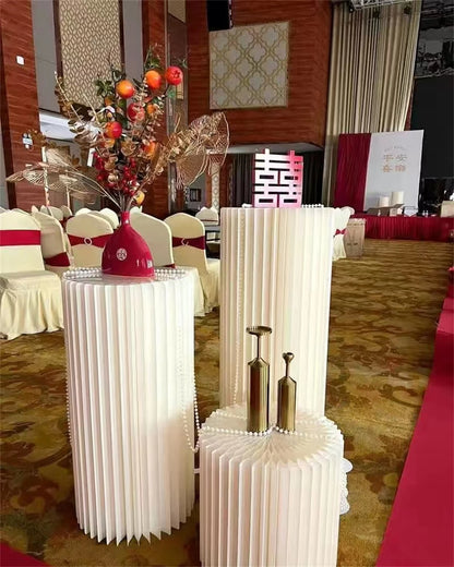 Folding Paper Roman Column Ornaments Party Wedding DIY Decoration  Dessert Cake Table Stand Columns  Decoration Display Stand