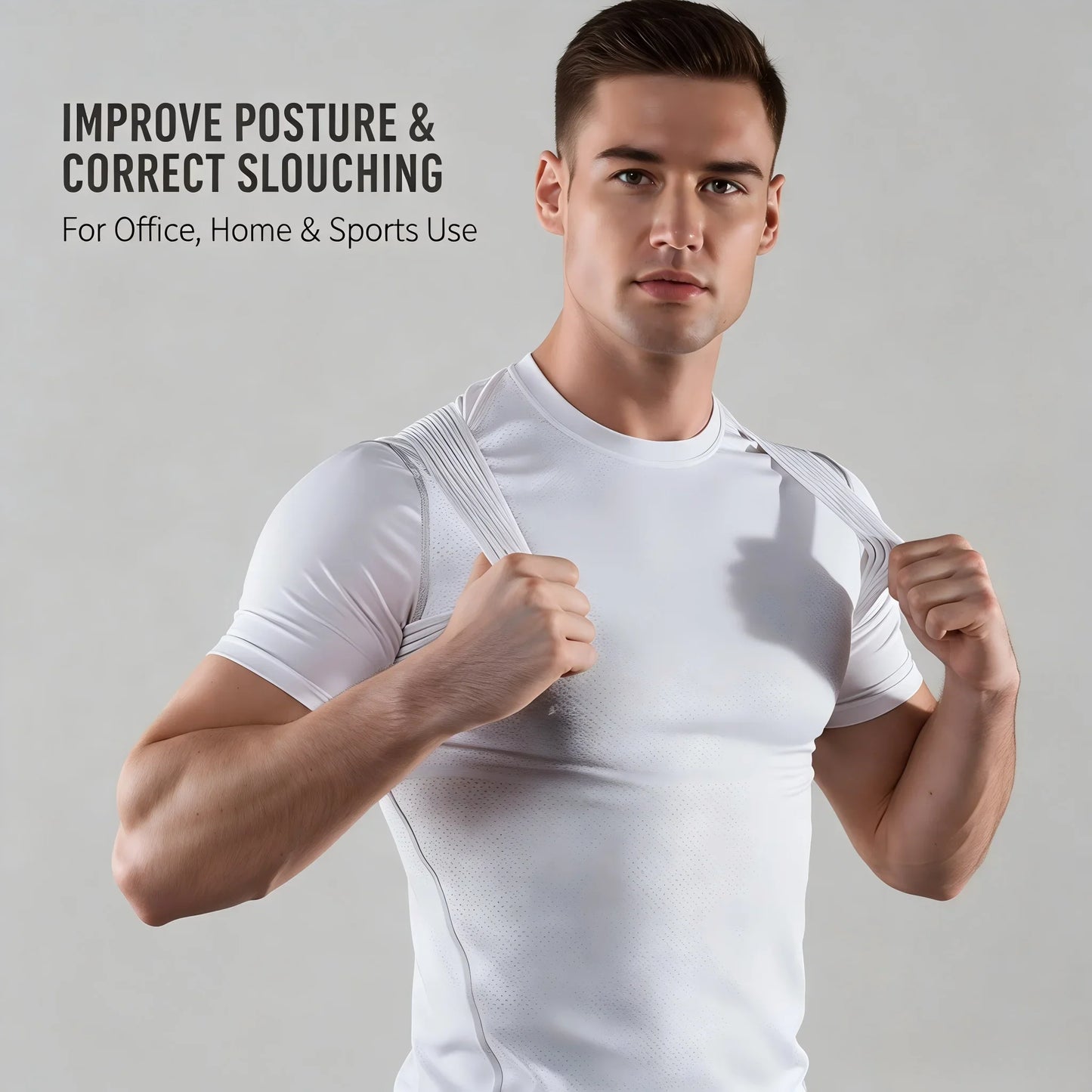 VBOSi Invisible Posture Corrector Adjustable Back Brace Breathable Shoulder Support Belt for Men Women Anti‑Hunchback Spine Pos