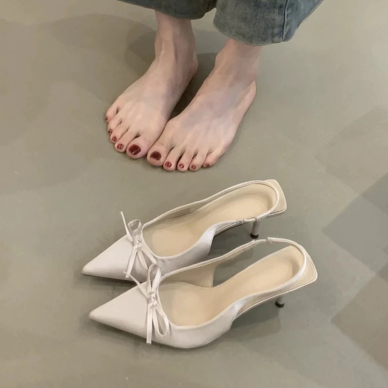 Designer Luxury Summer High Heel Women Sandals Fashion Butterfly-knot Singbacks Pumps Elegant Stripper Party Female Sandalias
