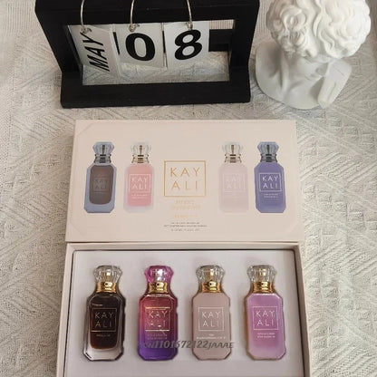 KAYALI Unisex Eau De Parfum Set 4x10ml Long Lasting Floral Fruity Musk Vanilla Royale Mini Travel Perfume Collection