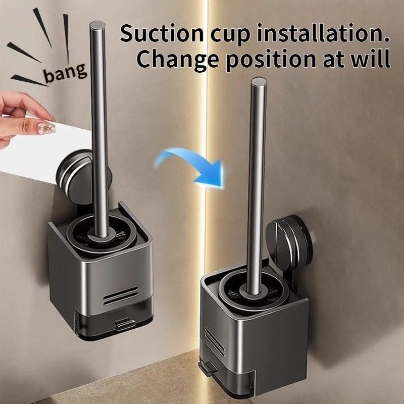 Suction Cup Toilet Brush For Household Wall Mounted Toilets With No Dead Corners Bathroom And Toilet Seat Cleaning Tool
