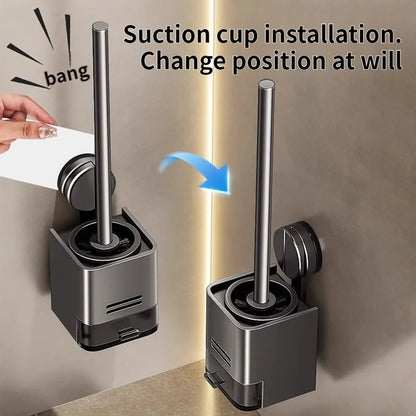 Suction Cup Toilet Brush For Household Wall Mounted Toilets With No Dead Corners Bathroom And Toilet Seat Cleaning Tool
