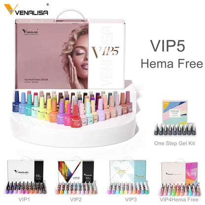 Venalisa Color Gel Nail Polish VIP Kit Full Cover Enamel For Nail Manicure Glitter Sparkle UV Gel Soak Off Nail Gel Polish 7.5ml