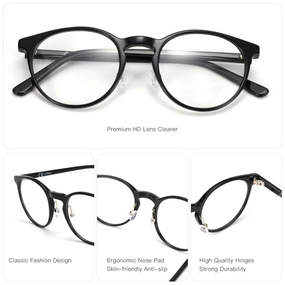 ZENOTTIC (XS Size) Handmade Acetate Round Prescription Eyeglasses Transparent Circular Progressive Optical Glasses for Women Men