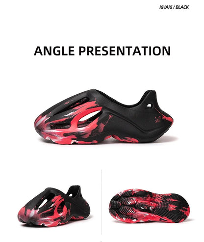 Irregular colors Unisex Beach Sandals EVA Hollow Garden Shoes Tie-dyed Designer Hole Slippers Sneakers  Slip On Foam Runner