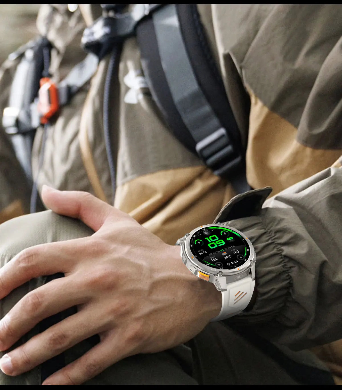 2026 T-Rex3 Ultra 1100mAh Battery 170+Sport Fitness LED Flashlight IP68 Waterproof Bluetooth call GPS track Smartwatch Compass