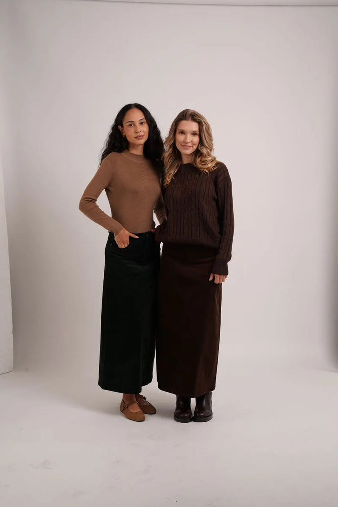 Stretch Corduroy Skirt