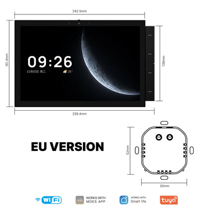 MOES Tuya Smart Home Control Panel Max 10.1inch Touch Screen with Bluetooth Zigbee Gateway Built-in Building Intercom Compatible