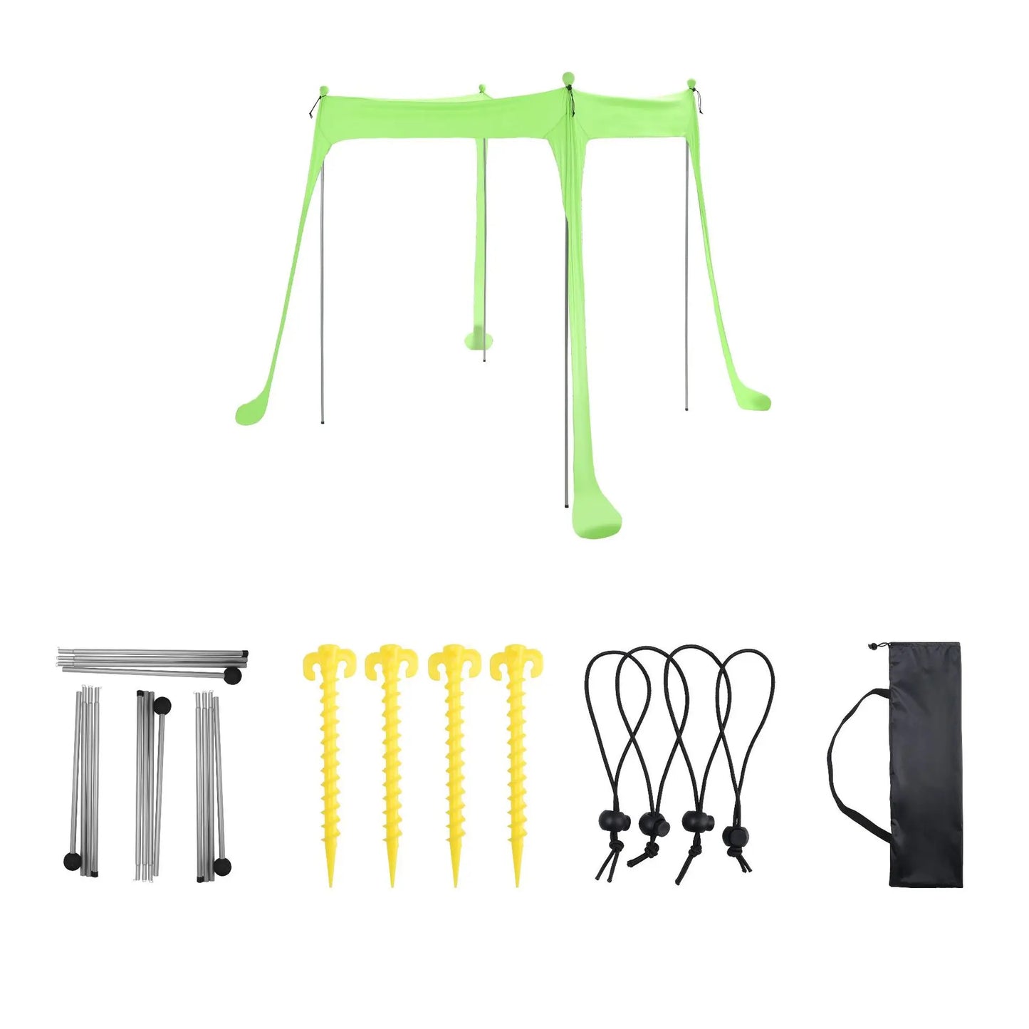 Family Beach Canopy ,Large Beach Sunshade Tent with Stability Poles,UPF50+Outdoor Shade for Beach,Camping,Party or Picnics