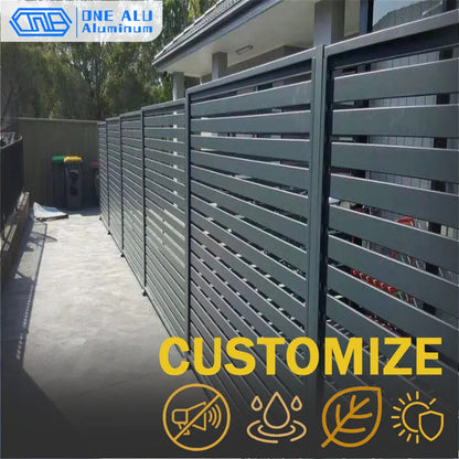 Outdoor Aluminum Louver Fence Panels Modern Design Privacy Security Fencing Heavy Duty Garden Yard Fence Customizable