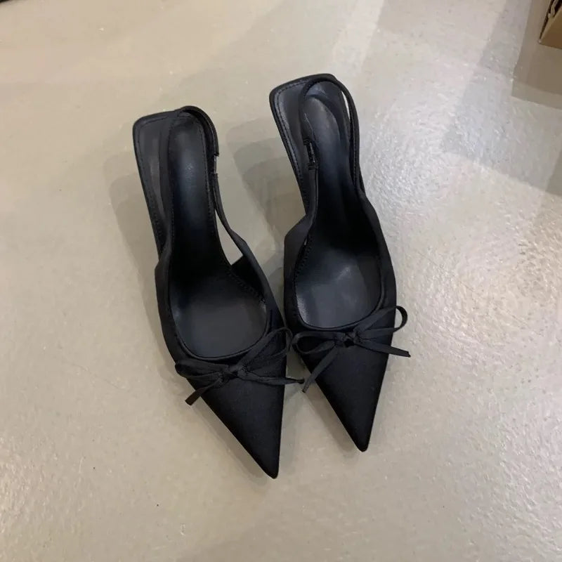 Designer Luxury Summer High Heel Women Sandals Fashion Butterfly-knot Singbacks Pumps Elegant Stripper Party Female Sandalias