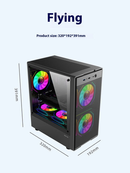 Power Train Flying PC gaming case E-sports case MATX USB3.0 Support SFX/ATX power supply Iron net heat dissipation Computer Case