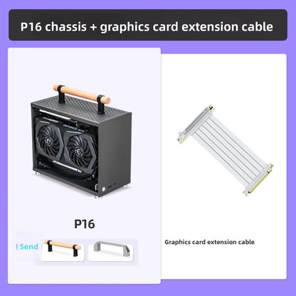 P16 ITX Case All-Aluminum A4 Small Portable Mini Laptop Desktop Computer 1U Power Supply
