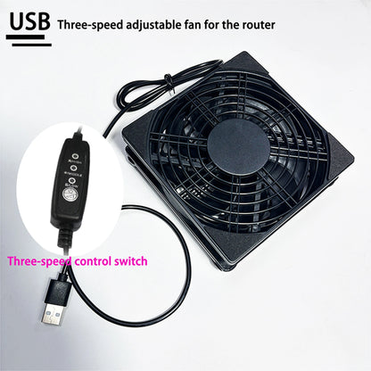 Home Router Cooling Fan For Ipad USB-Powered Silent Computer Fan 3-Speed Adjustable Silent  Fan Cooling with Controller