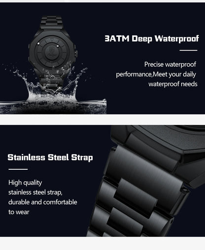 POEDAGAR Top Original Casual Watch For Men Waterproof Luxury Fashion Men's Clock Stainless Steel Man Wristwatch Quartz Sport+Box