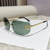 Riveted Rimless Rectangle Sunglasses — view 6