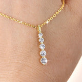 Oxtao Five-Stone Moissanite Pendant Necklace — view 4
