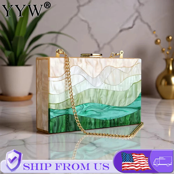 Acrylic Chain Evening Clutch — view 1
