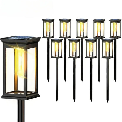 Waterproof LED Solar Lights for Garden Yard Driveway - Automatic Pathway Lighting Outdoor Landscape Lighting Auto On/Off at Dusk