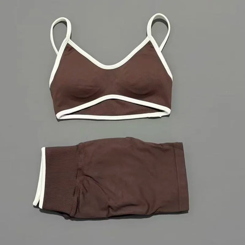 2Pcs HISTELLO Ignite Sculpt Sports Set Naked Feel Tummy Control Cross Bra Scrunch Hip Lifting Yoga Pilates Running Fitness Sets