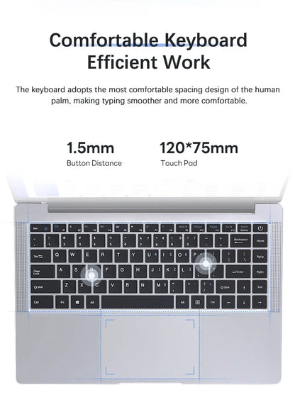 14.1 Inch Business Ultra Portable Laptop 2026 Win11 DDR4 16GB/32GB RAM 2TB SSD Slim Office Notebook PC I9-9900 Intel 6500Y