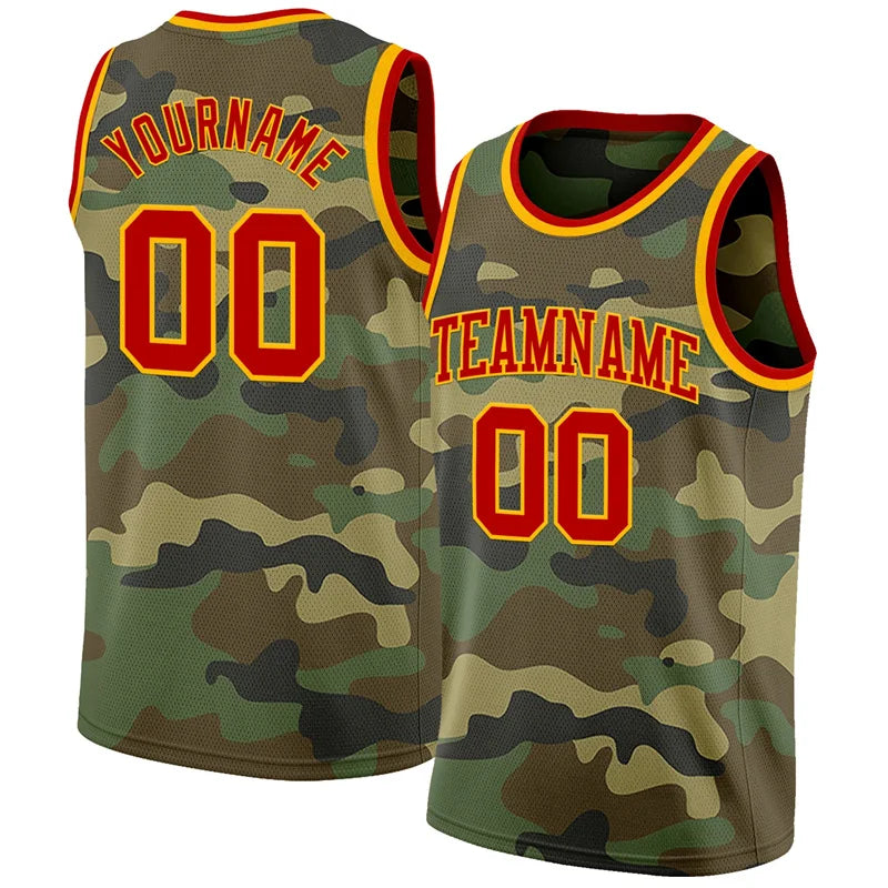 Custom Name Camo Basketball Jersey Tank Top Men Kids 2025 Summer Sports Vest Camouflage Basketball Team Sleeveless Mesh Tees