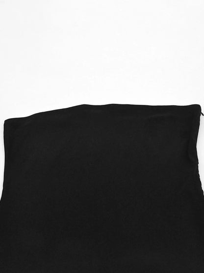Women A-Line Dress Sexy Party Women Dress Mini Dress Off Shoulder Strapless Patchwork Black Club Party Summer