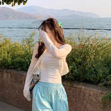 V-Neck Long-Sleeve Knit Cardigan